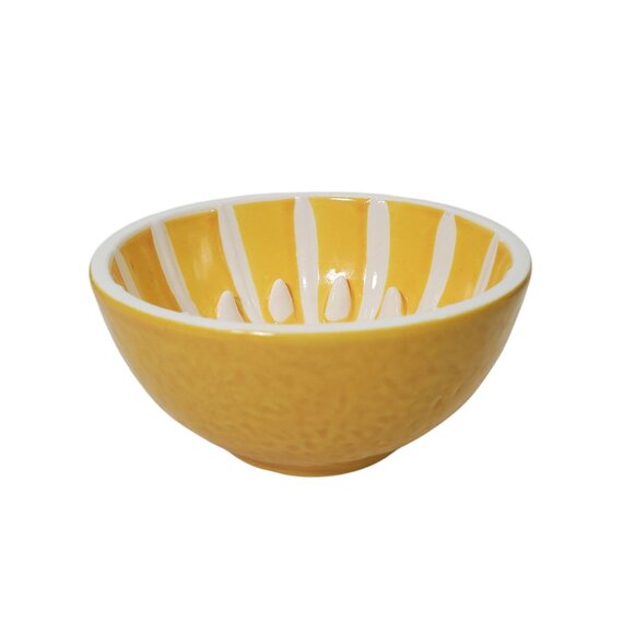 Hammond Groves Ceramic Grapefruit Lemon Bowl Teeth Citrus Yellow Fruit Dish - Picture 4 of 6